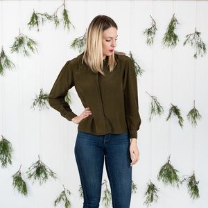 Forrest Green Silk Blouse
